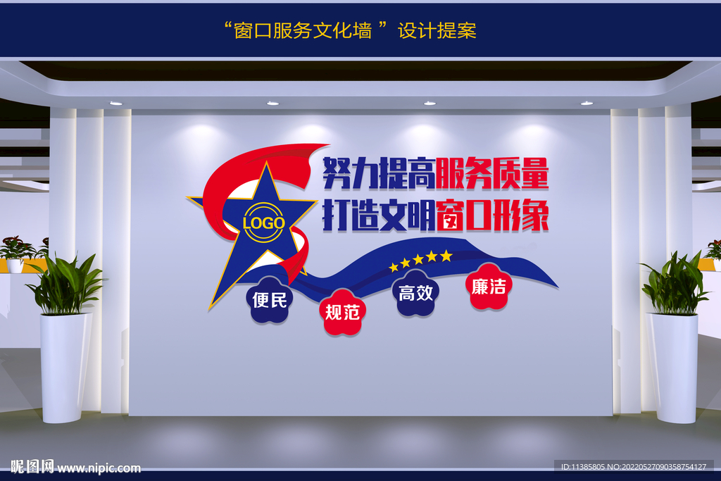 服務(wù)窗口形象文化墻