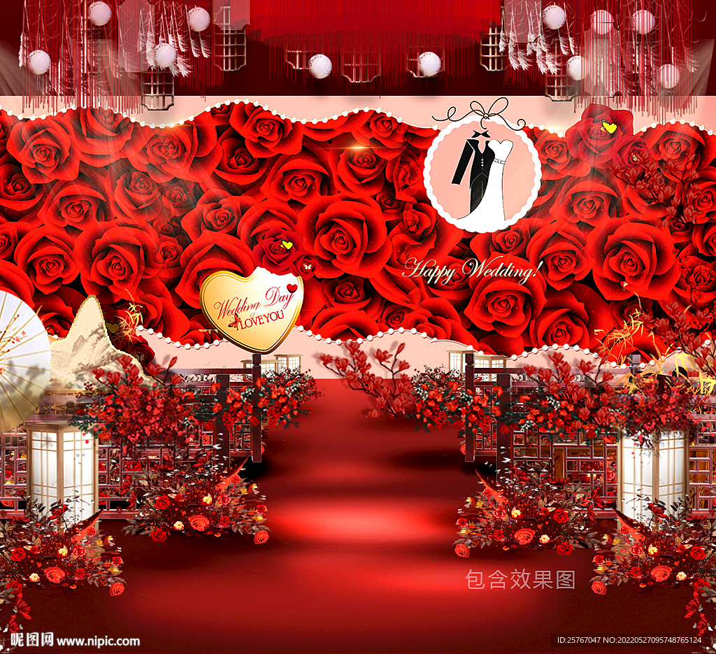 婚礼舞台 玫瑰