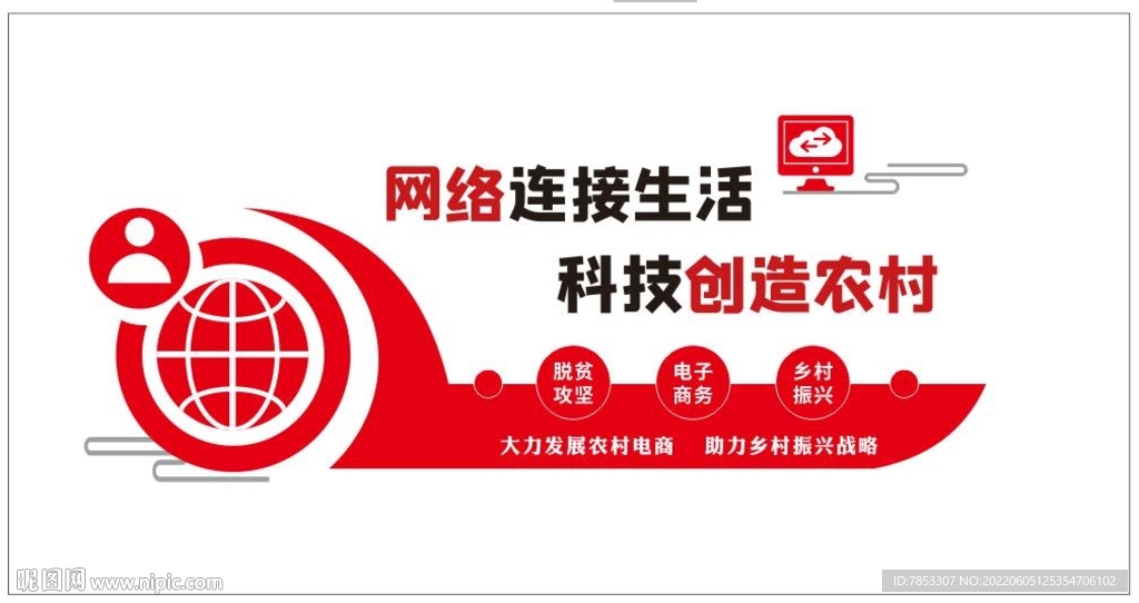 發展農村電商助力鄉村振興文化墻