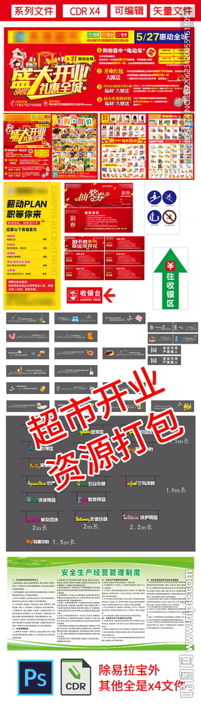 超市商超開業(yè)宣傳單代金券發(fā)光字