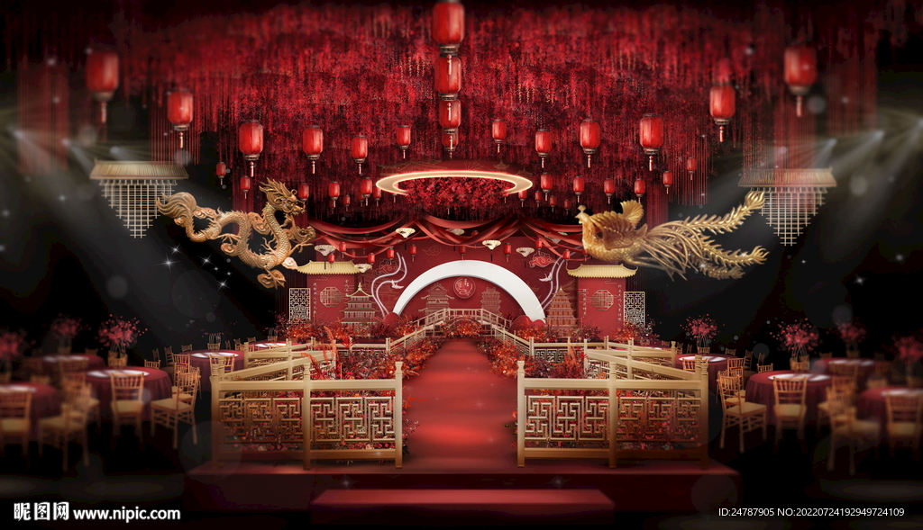 中式红色宫廷婚礼