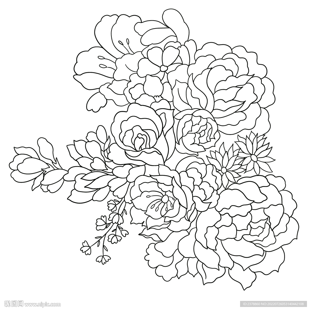 黑白花卉設(shè)計(jì)