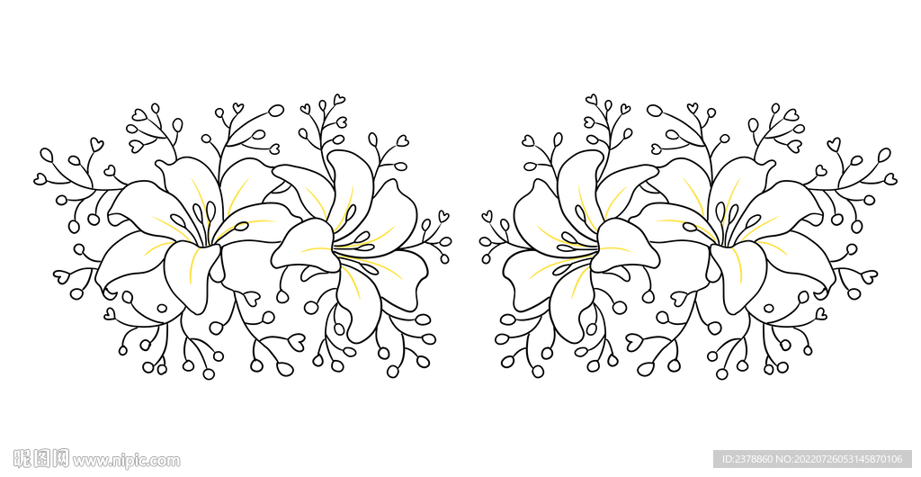 黑白花卉設(shè)計(jì)