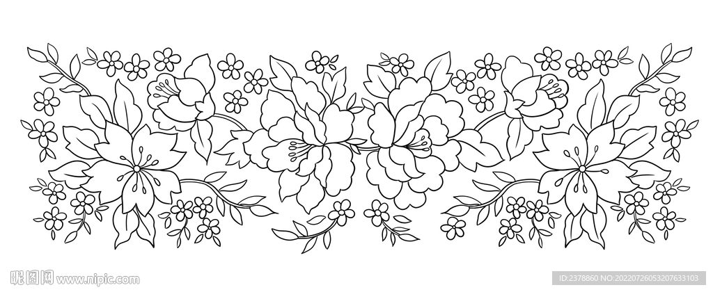 黑白花卉