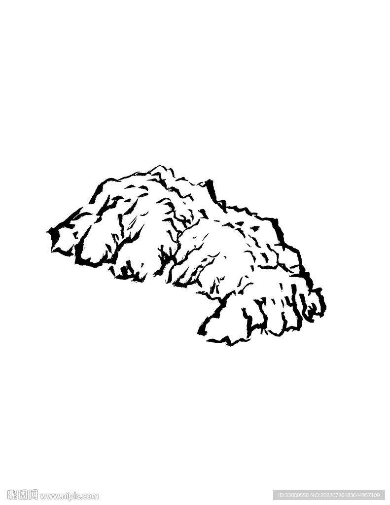 手繪國畫山石山水素材