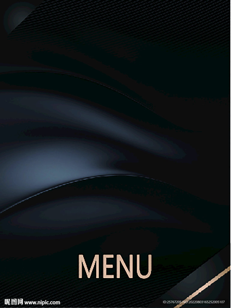 黑色高级节约纹理菜单封面设计