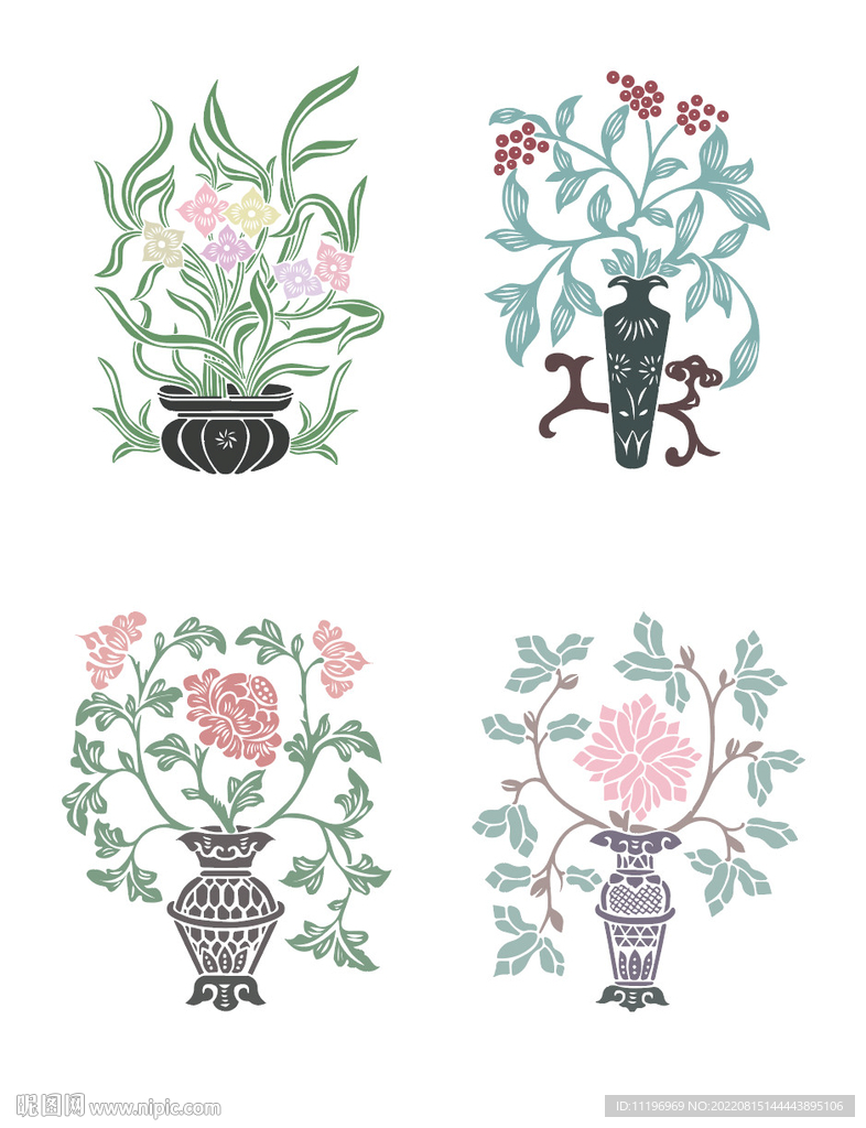 瓶花紋 