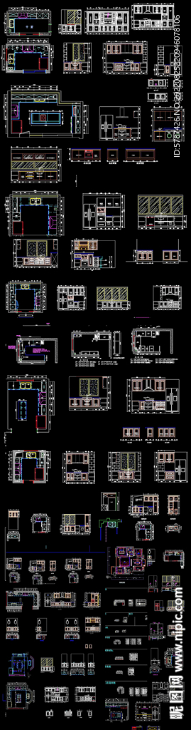 全屋定制橱柜衣柜结构CAD图库