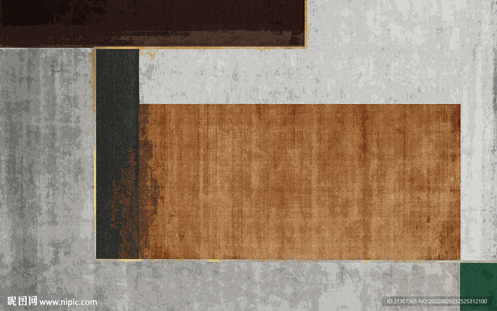 现代简约北欧轻奢几何抽象地毯