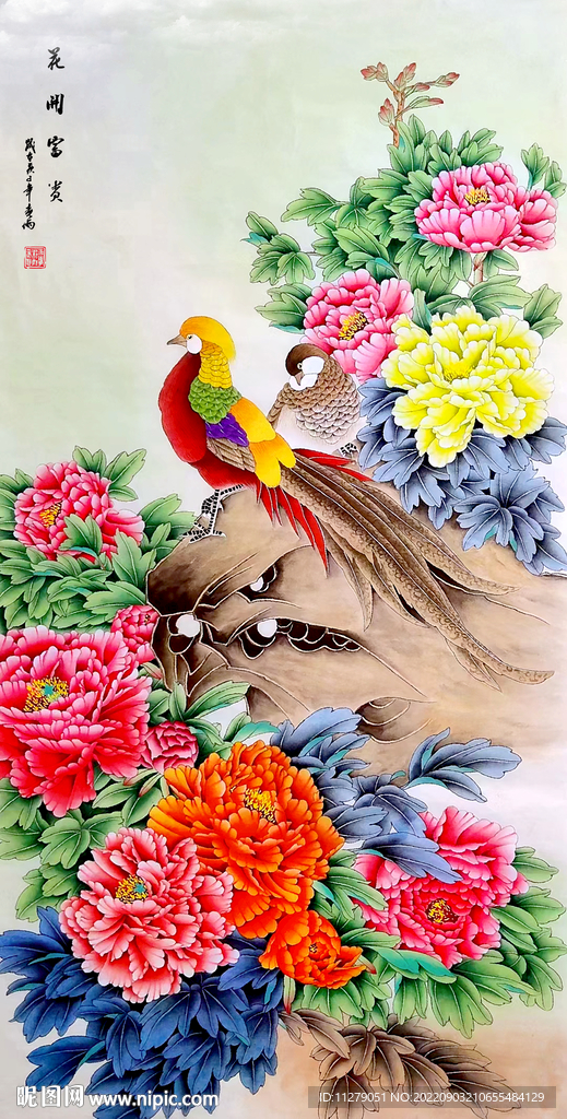 花开富贵花鸟装饰画