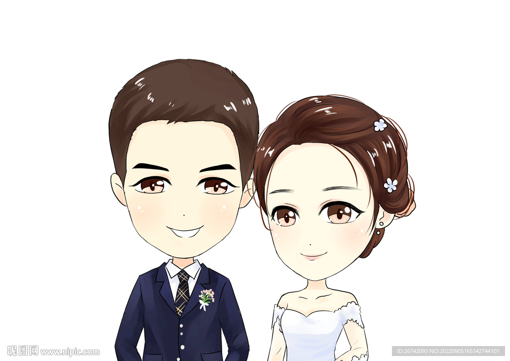 婚原創(chuàng)Q版 PSD精細(xì)分層人物