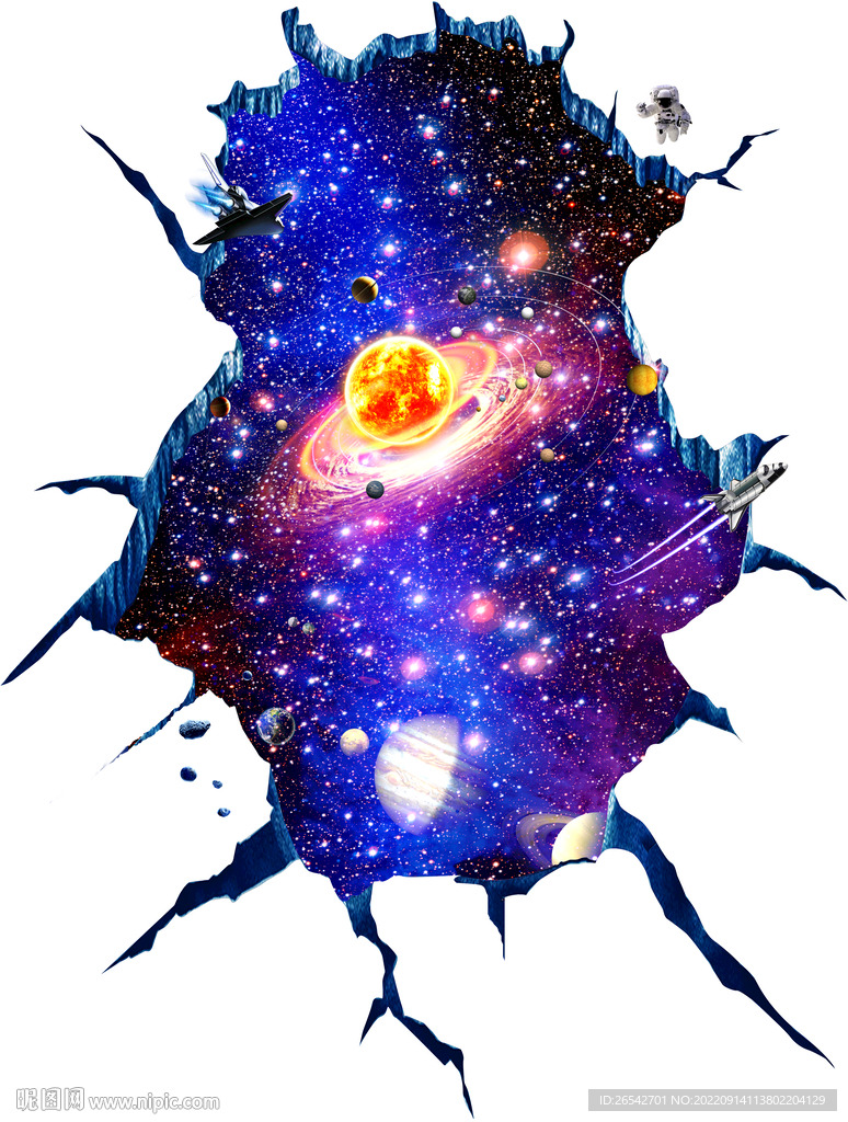 宇宙星空3D立體畫地貼地畫