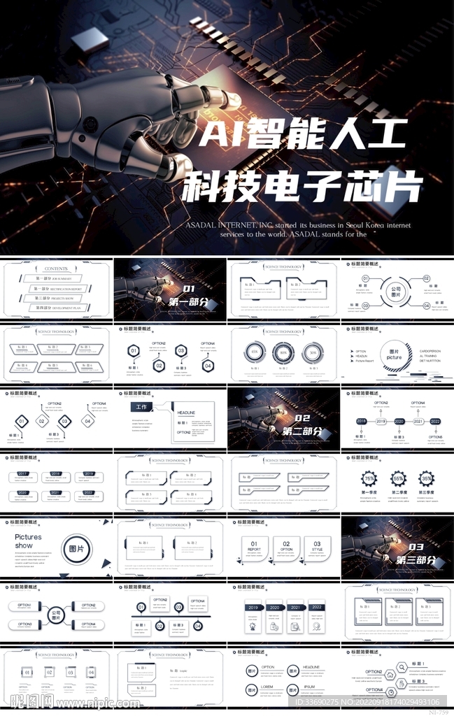 AI智能人工科技電子芯片PPT
