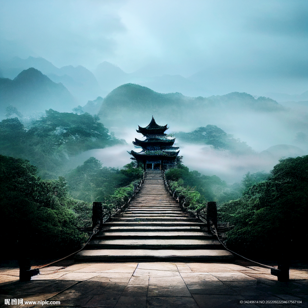 山水閣樓云梯