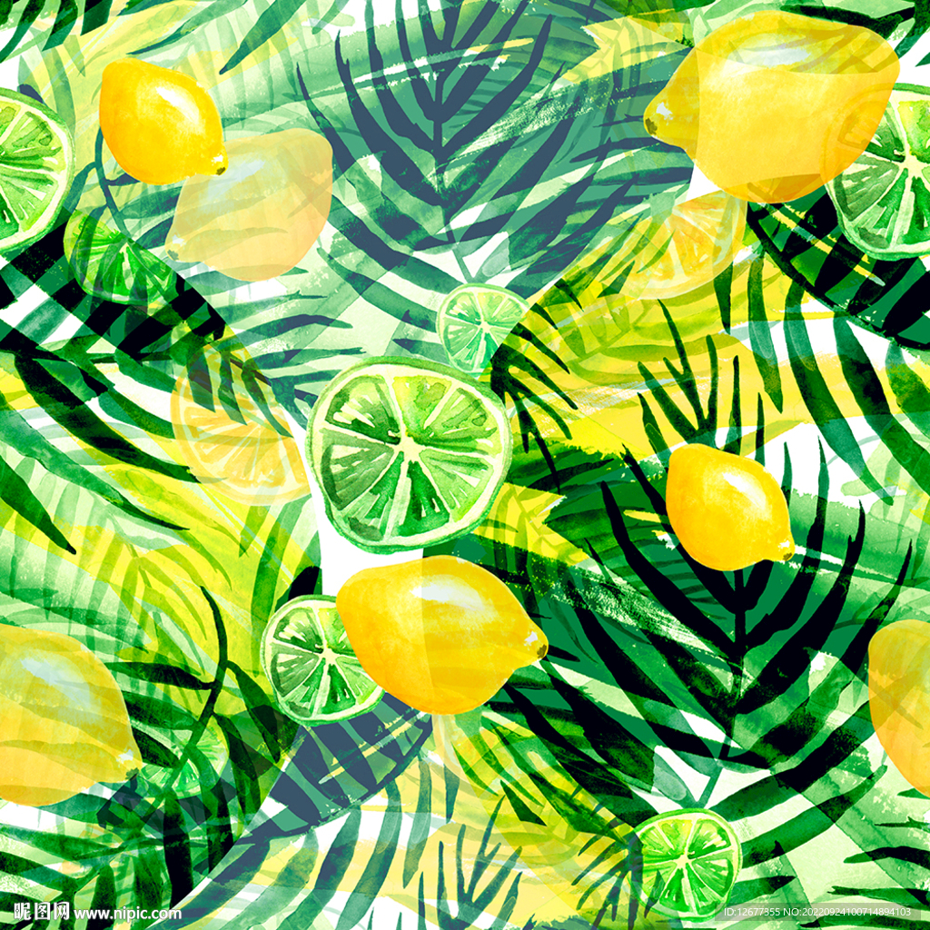热带柠檬背景图
