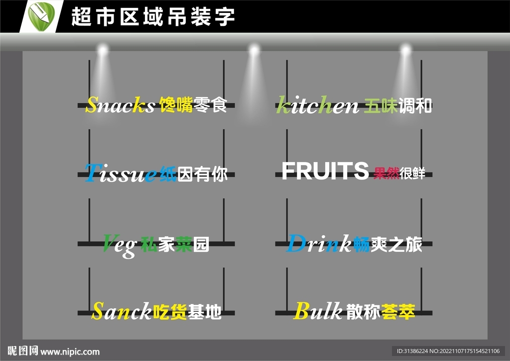 超市區(qū)域吊裝字