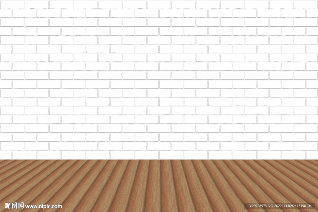 白砖墙木地板