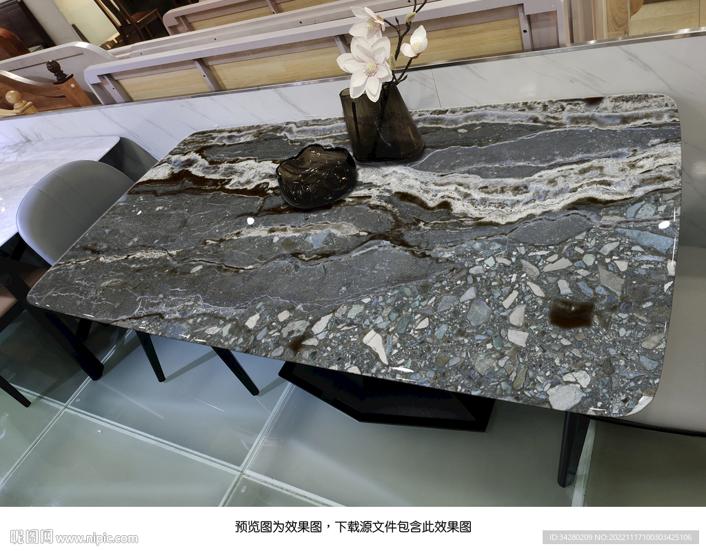 岩板餐桌奢石超晶石大理石文件
