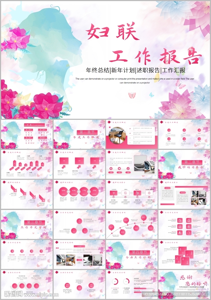 女性婦聯工作匯報年終總結ppt