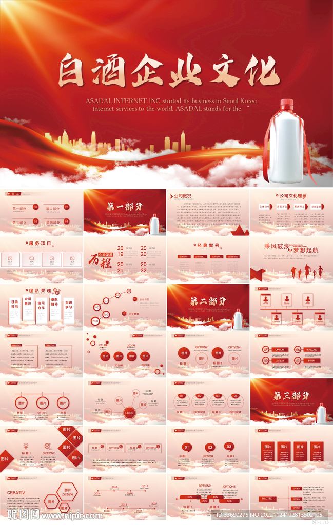 紅色喜慶白酒企業(yè)文化宣傳PPT