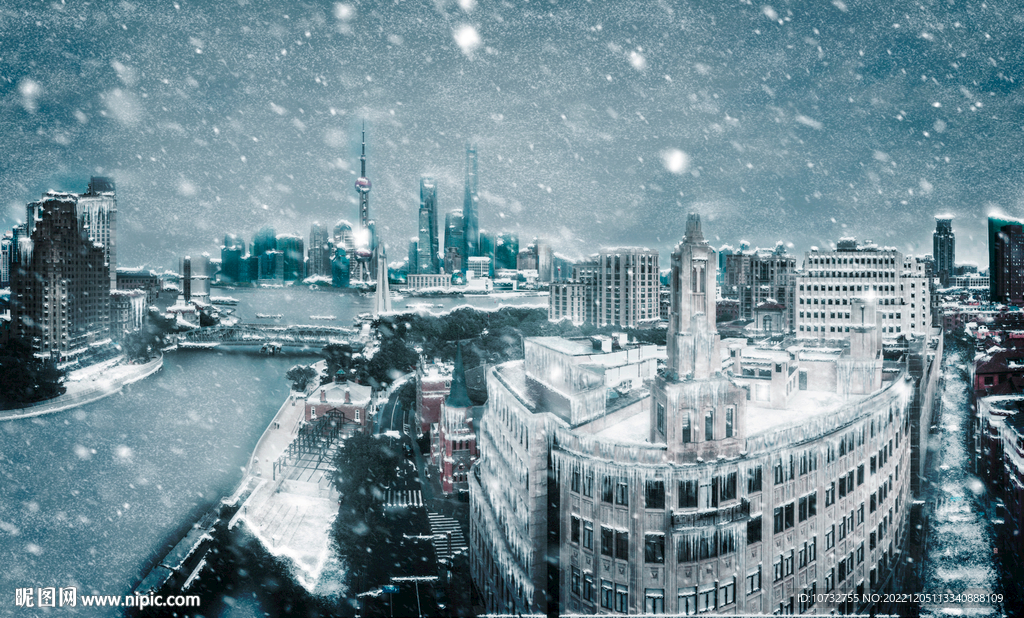 上海大雪合成高清大图