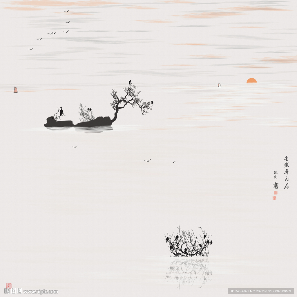 意境水墨花鳥(niǎo)山水畫(huà)