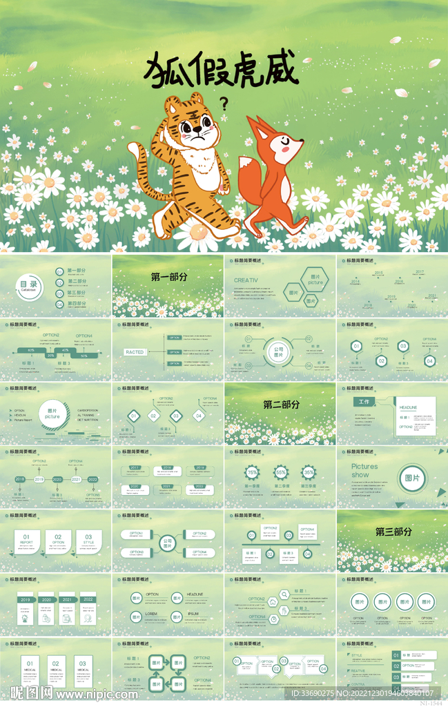 成語故事狐假虎威閱讀分享PPT