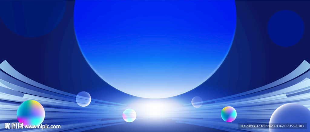 蓝色星球圆球未来科技背景