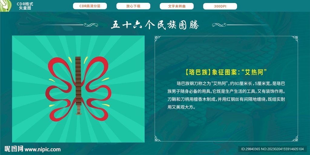 五十六個民族圖騰  珞巴族艾熱