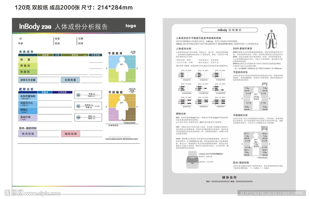 INBody 體測(cè)分析表