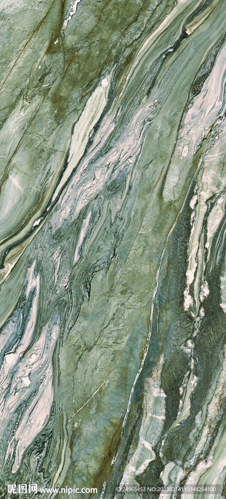 水波绿色奢石大理石