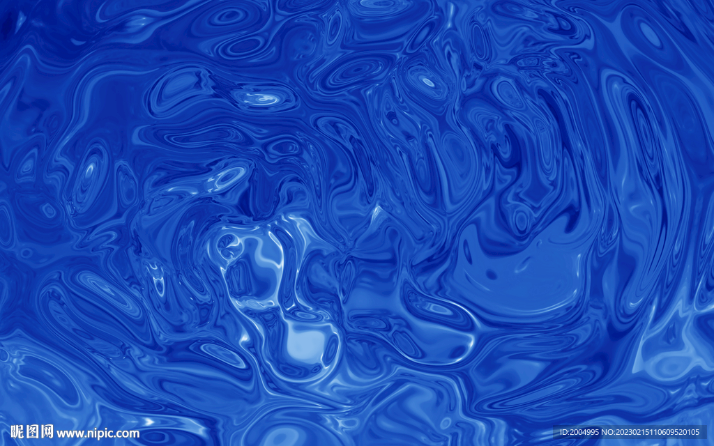 蓝色波纹液体