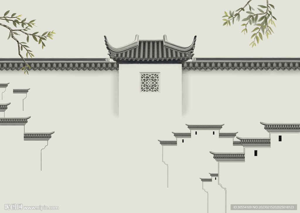 新中式古典背景文化墙图片