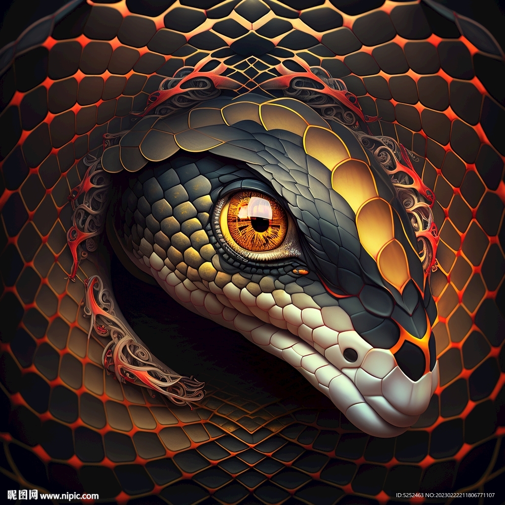 蛇的眼睛特写