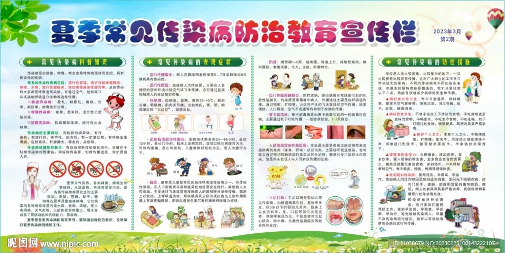 夏季常見傳染病防治知識宣傳欄