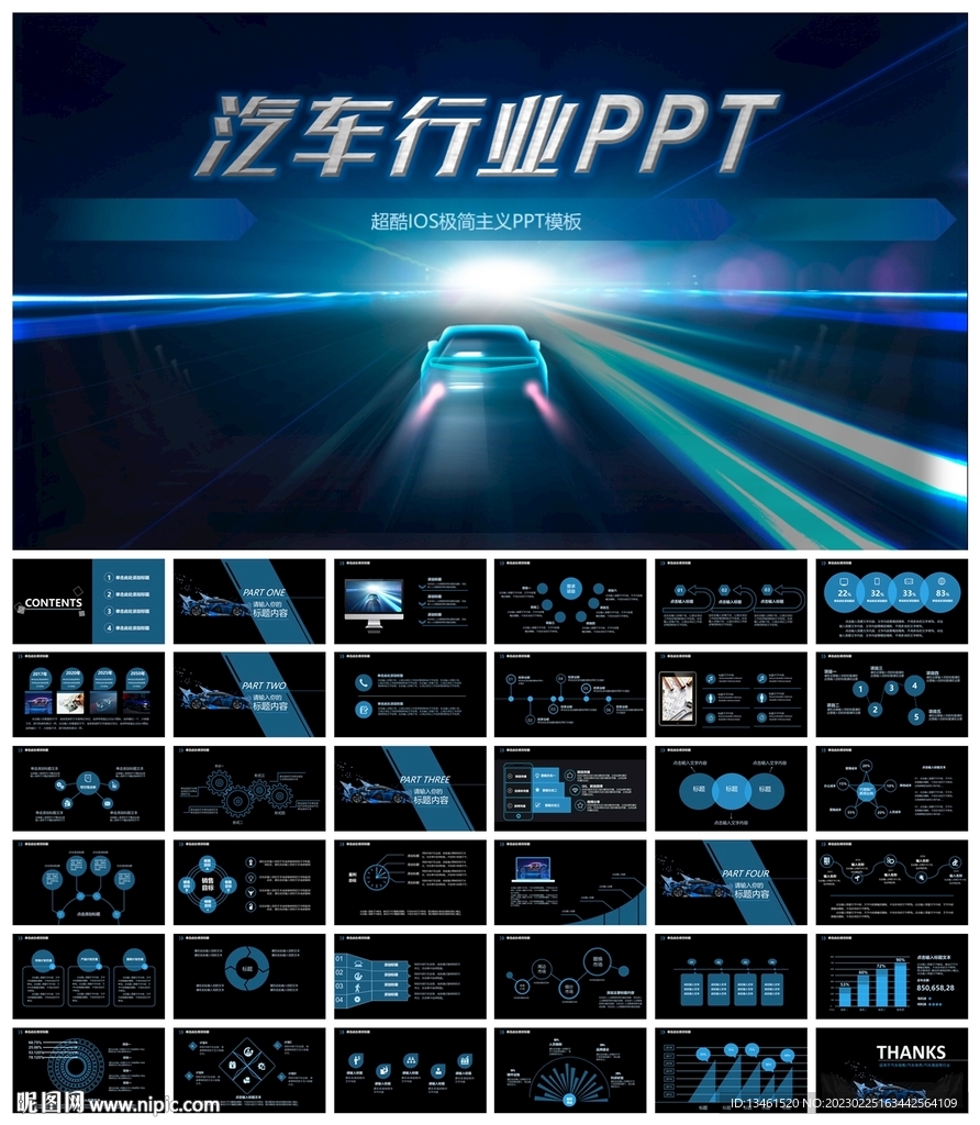 科技电动汽车汽车行业PPT