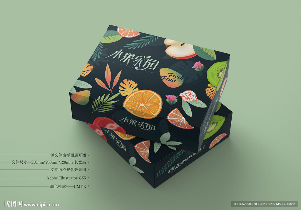 水果包装礼盒 平面图