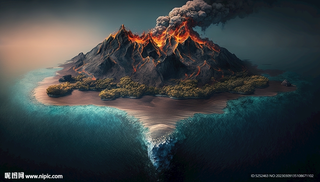火山爆發(fā)場景