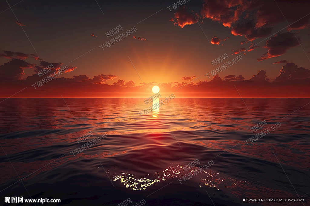 日落的海洋風光