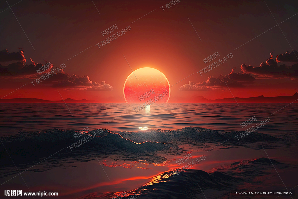 日落的海洋風光
