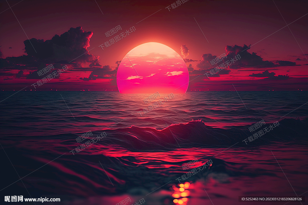 海上的夕陽