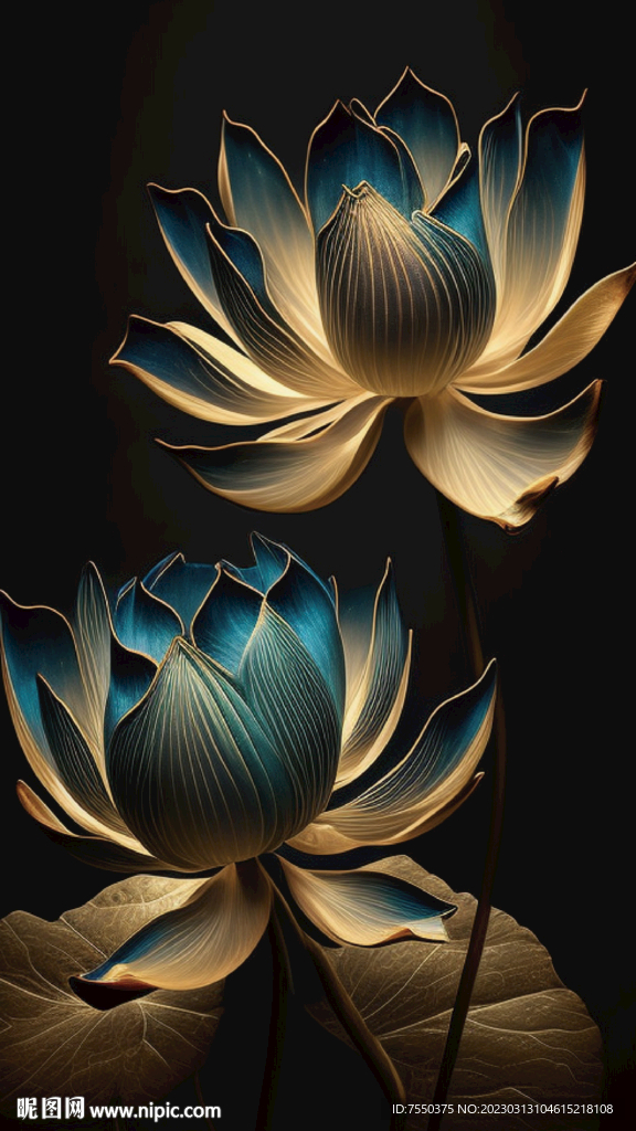藍金色蓮花