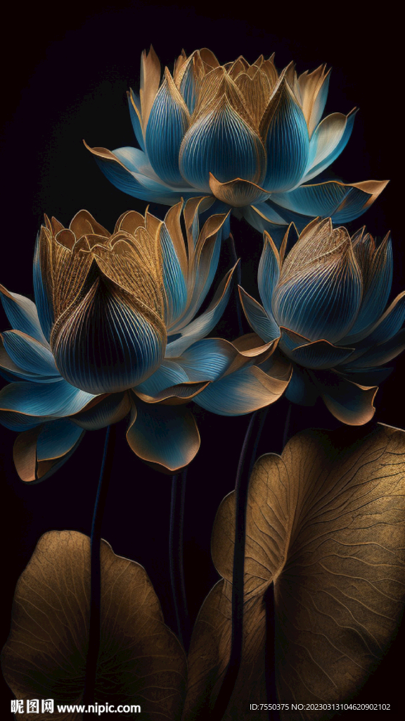 藍金色蓮花