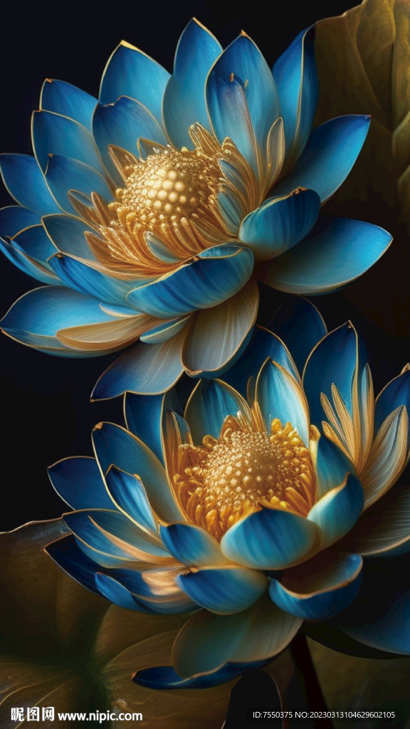 藍金色蓮花