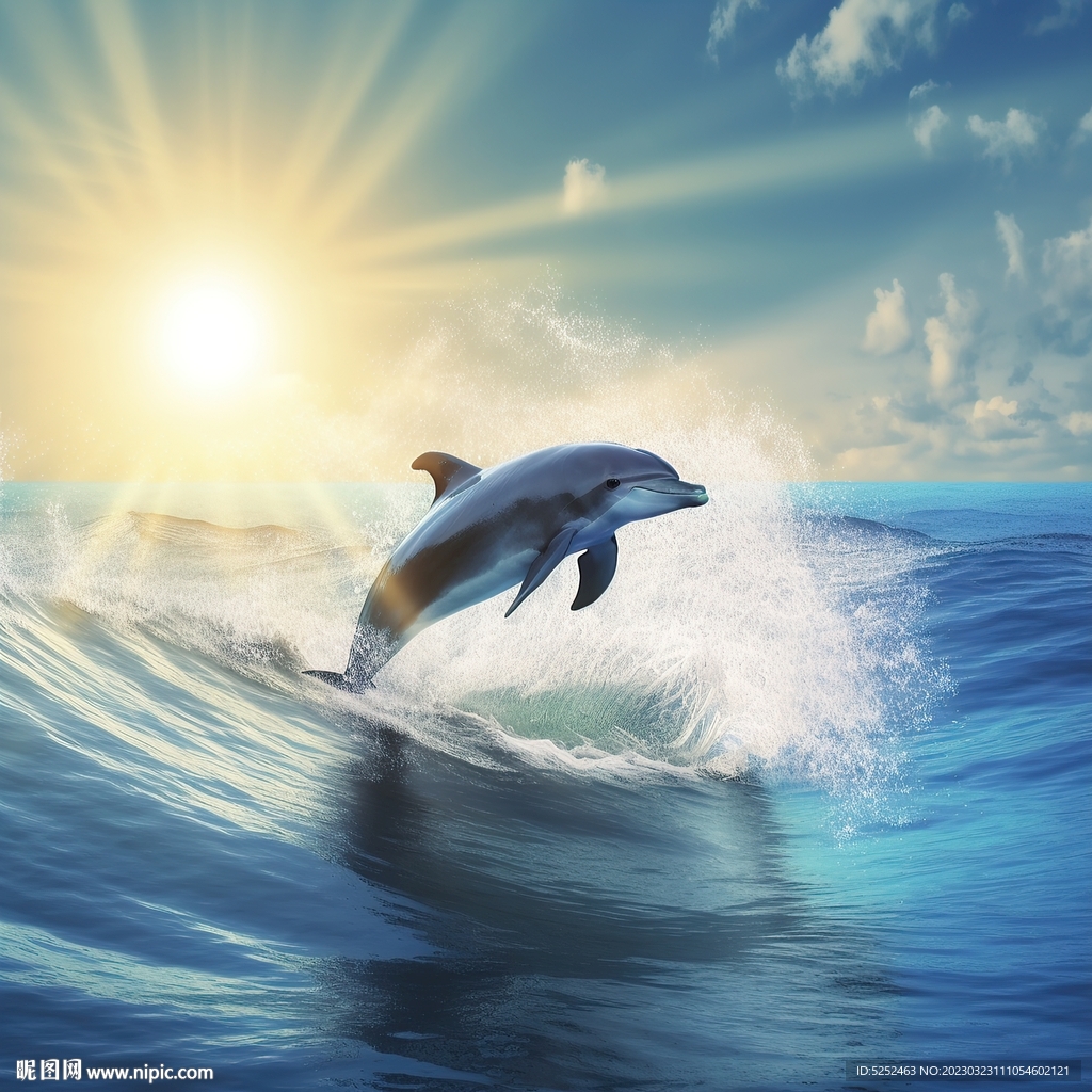 阳光下的海豚