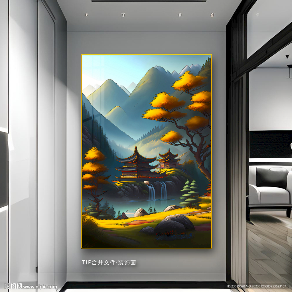意境水墨山水畫