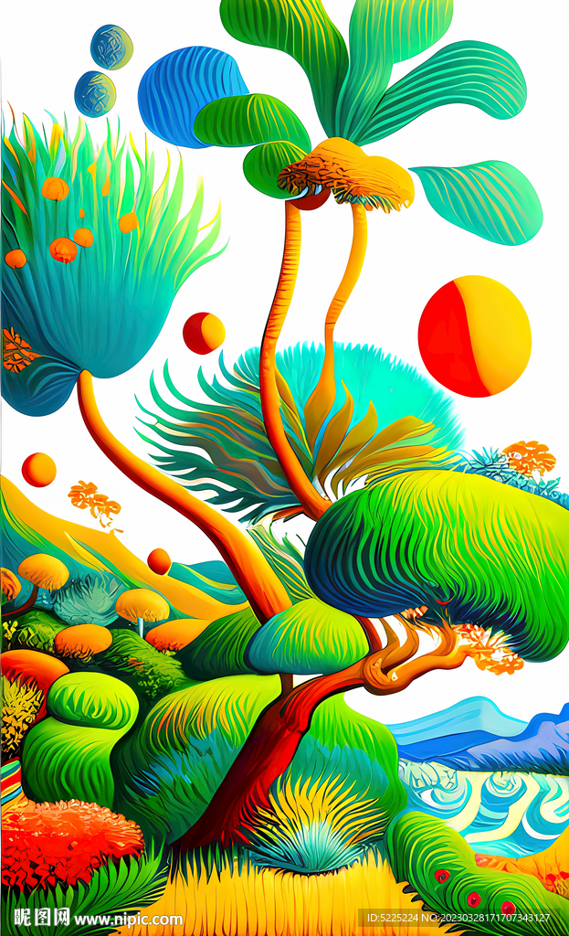 热带植物油画