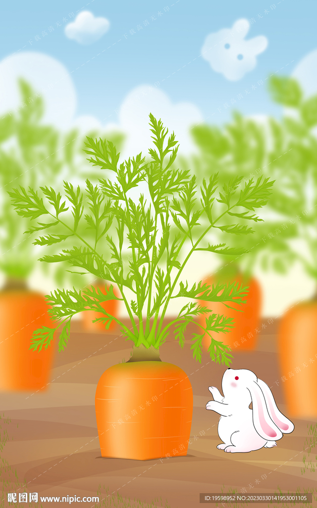 胡萝卜森林里的小白兔