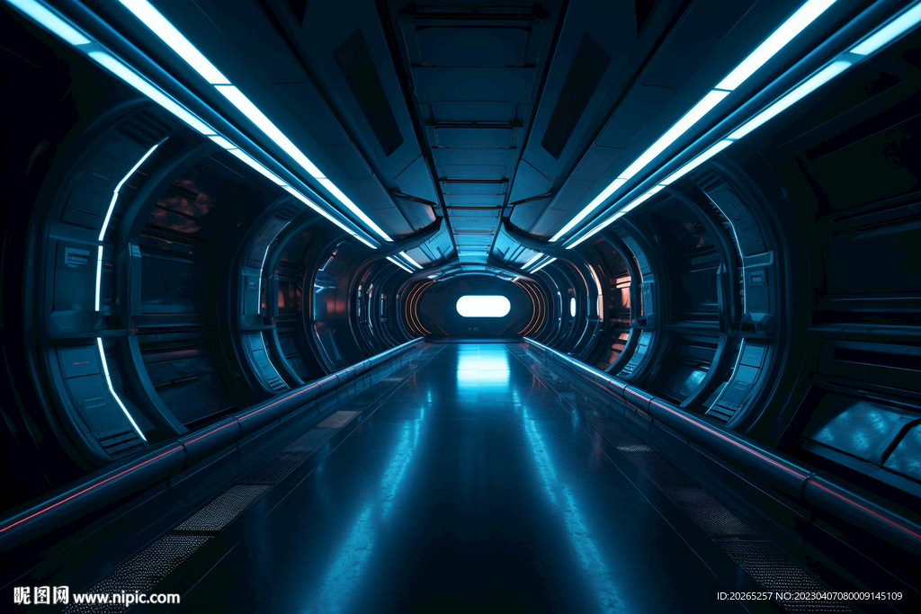科技未来隧道空间背景