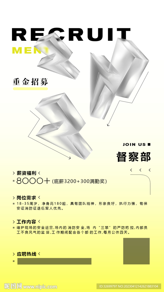 夜店招聘海報